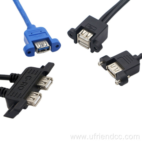 OEM USB-2.0/3.0 Panel Mount Cable Screw Locking